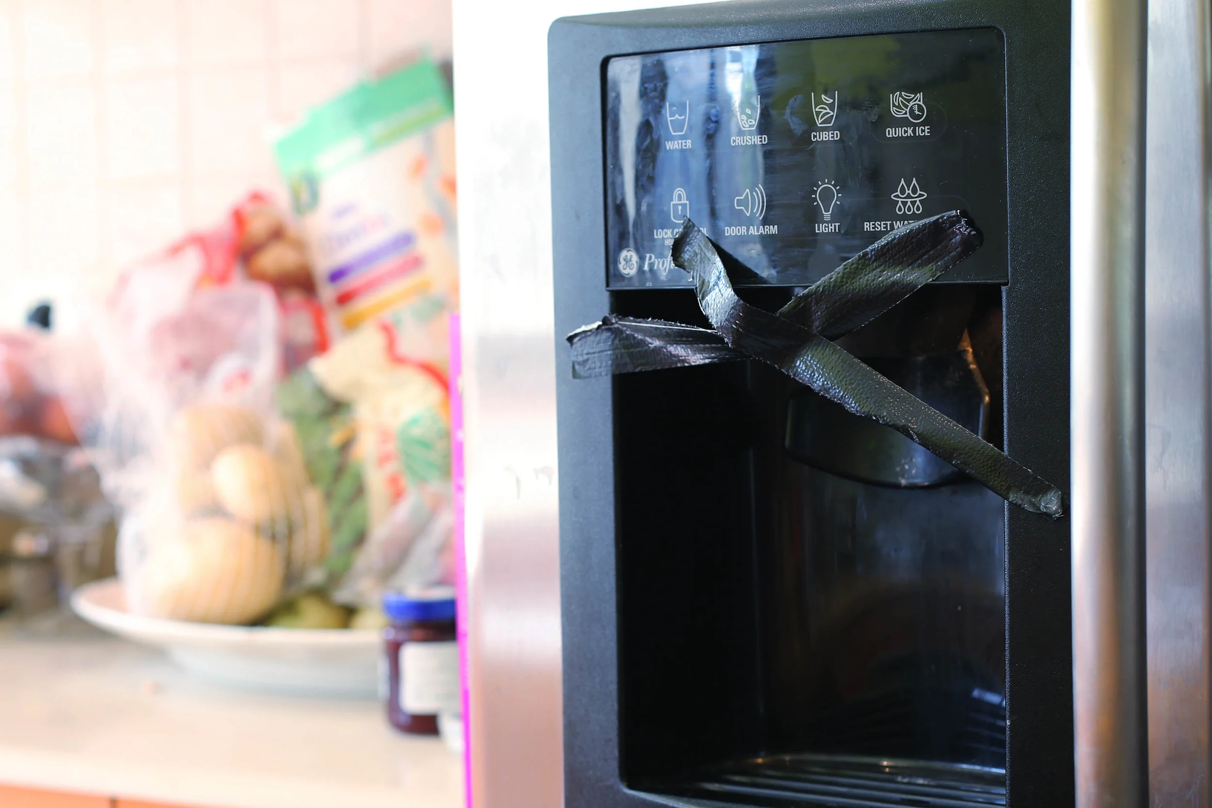 On the day of Yom Kippor the Jewish tradition is to not use electricity and to keep from temptation, tape was placed over various switches and buttons.