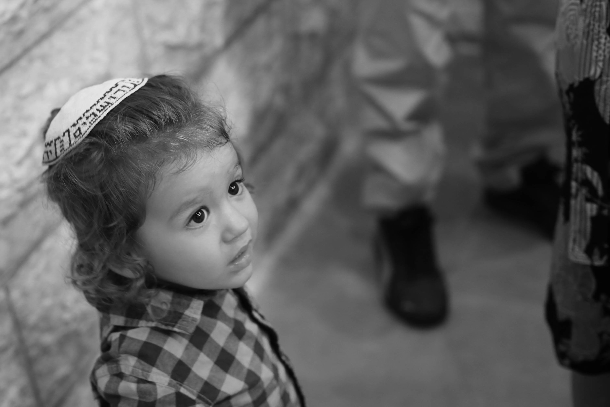 Elroy modeling the latest in Yamaka (or Kippah) ware.