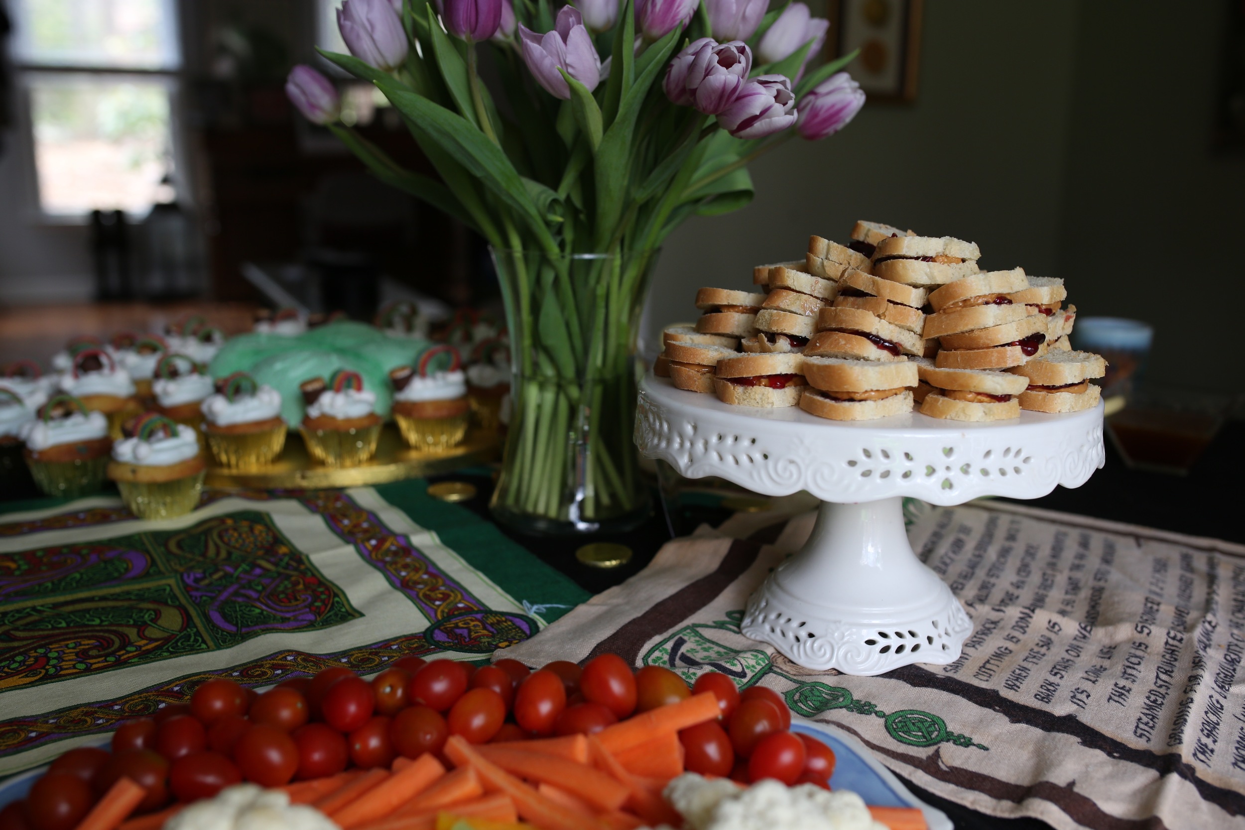 mini PB & J's with home made min bread loaves
