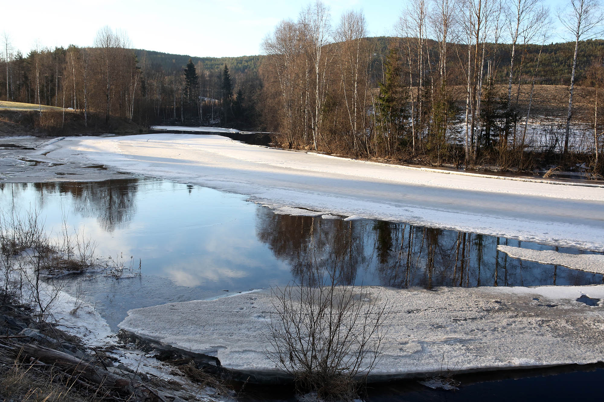 I stopped by the frozen river to grab some shots.