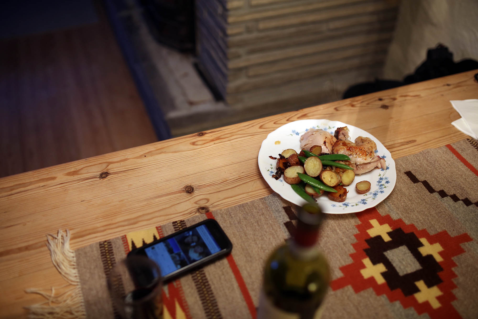 potatoes, snap peas and whole roasted chicken for dinner. oh and wine!