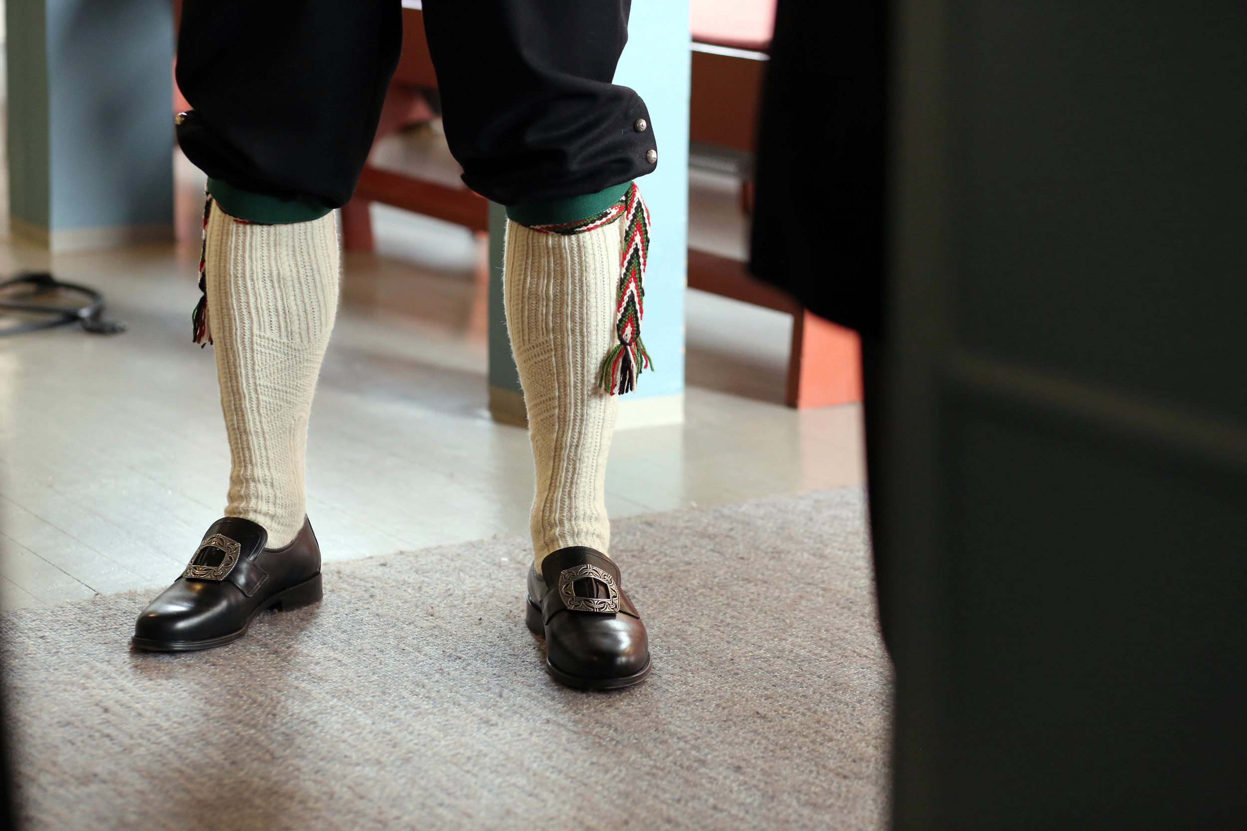 I left the Salon early to meet Oscar at the Church. I absolutely adored his "bunad" or traditional Norwegian folk wear. 