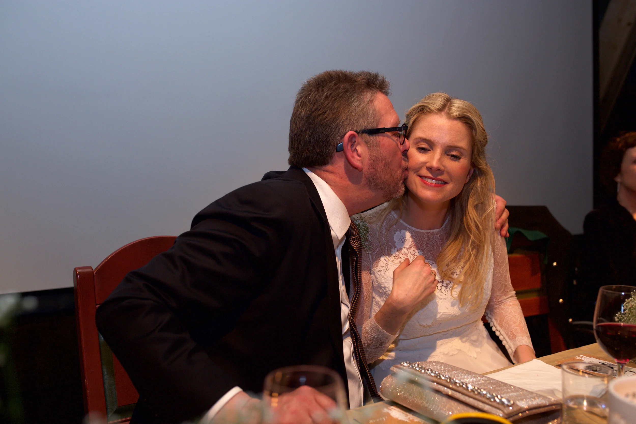 Dad had to get in a kiss too!