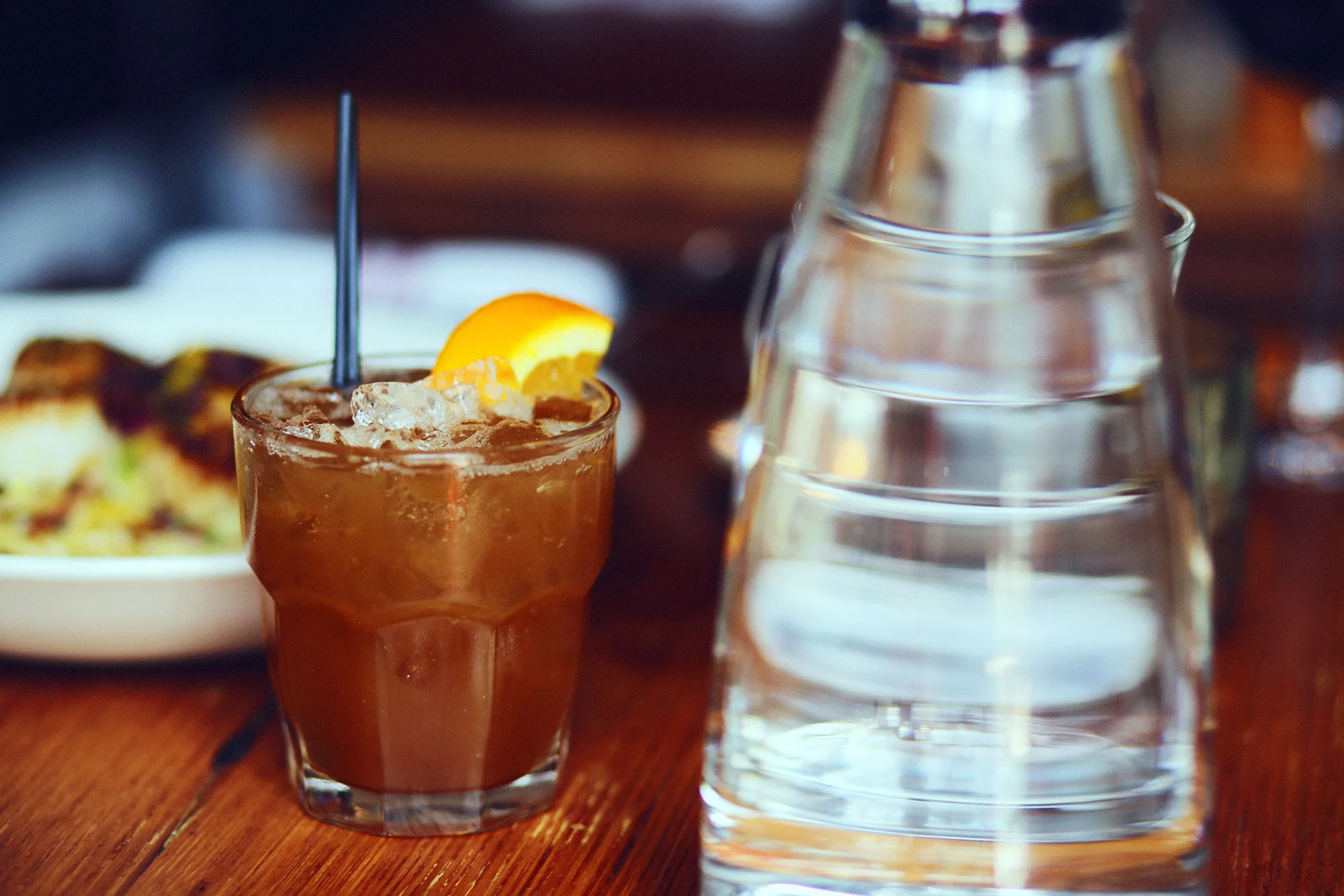 the alternative: bulleit bourbon, muddled oranges, cointreau, carpano antica, aromatic bitters, agave