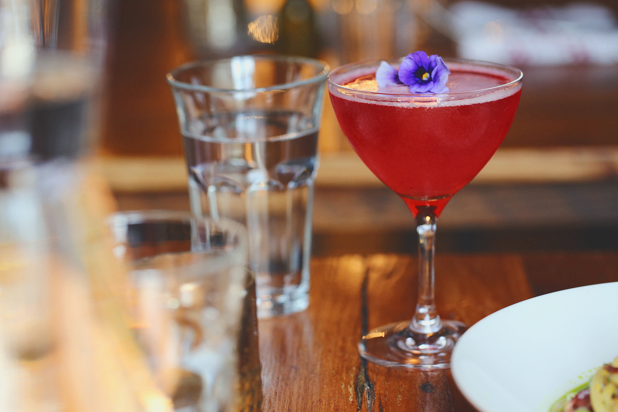 the blanche: aperol, cardinal gin, fresh lemon juice, cointreau, ginger beer, egg white