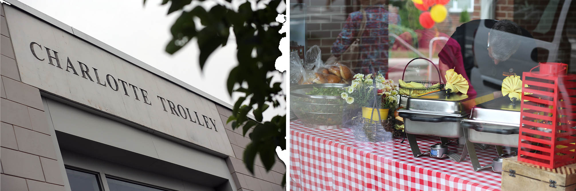 Their rehearsal dinner had a Southern BBQ theme with a mustard and ketchup color scheme.