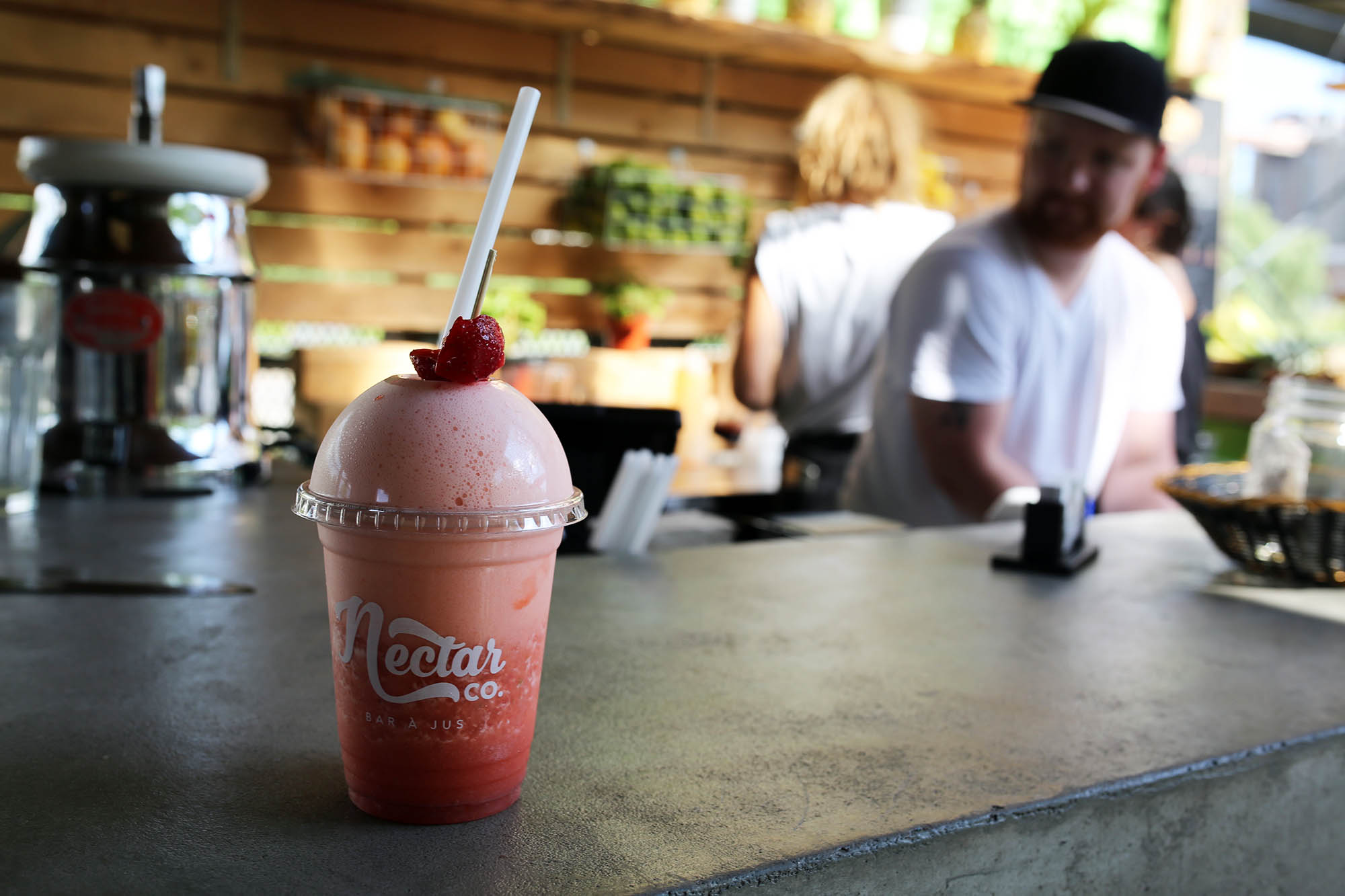 then we required Juice from the juice bar at Marche. YUM. Mine was Strawberry and JALAPENO.
