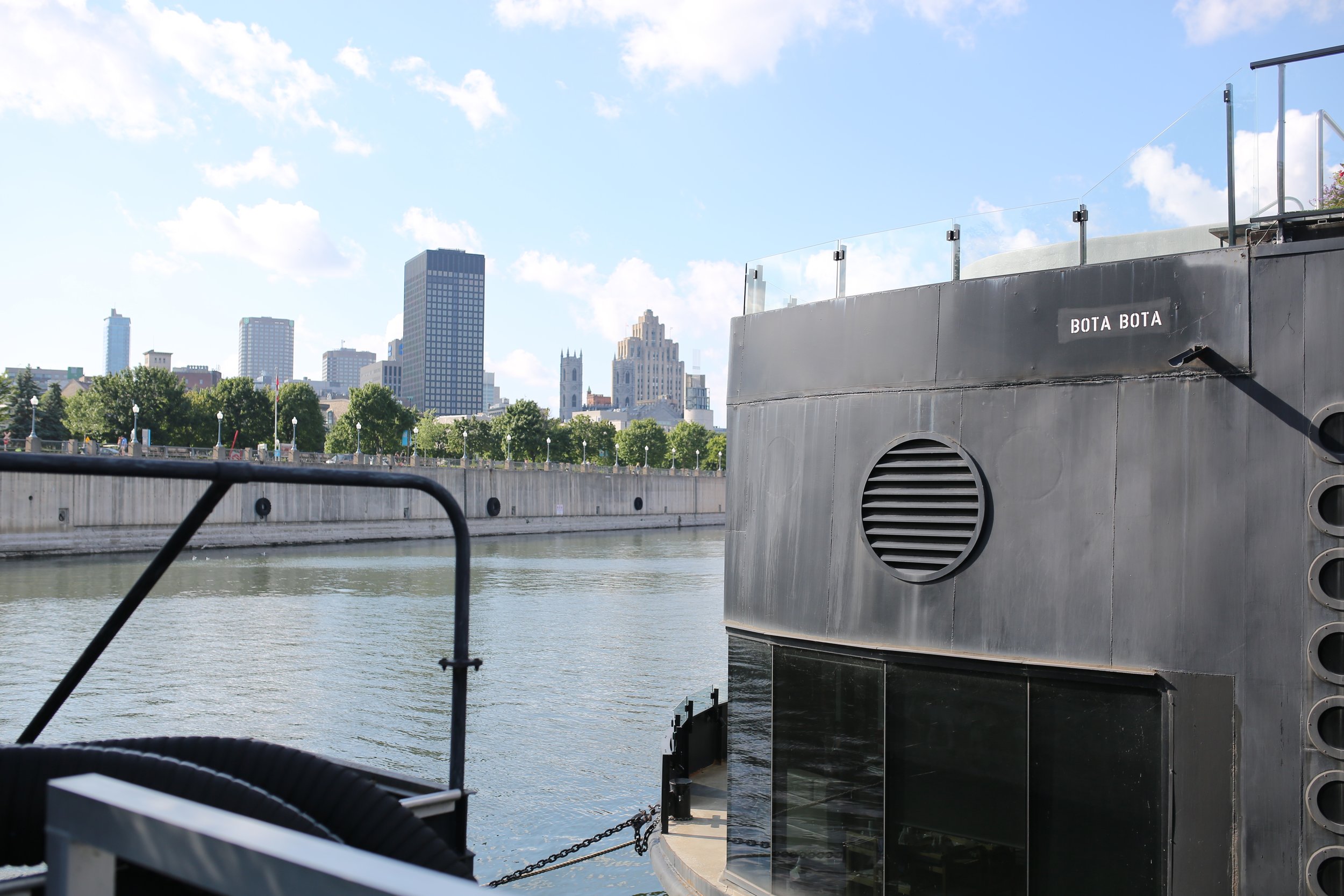 the bota bota spa is right on the water. do yourself a favor and buy SPA ACCESS and a MASSAGE.