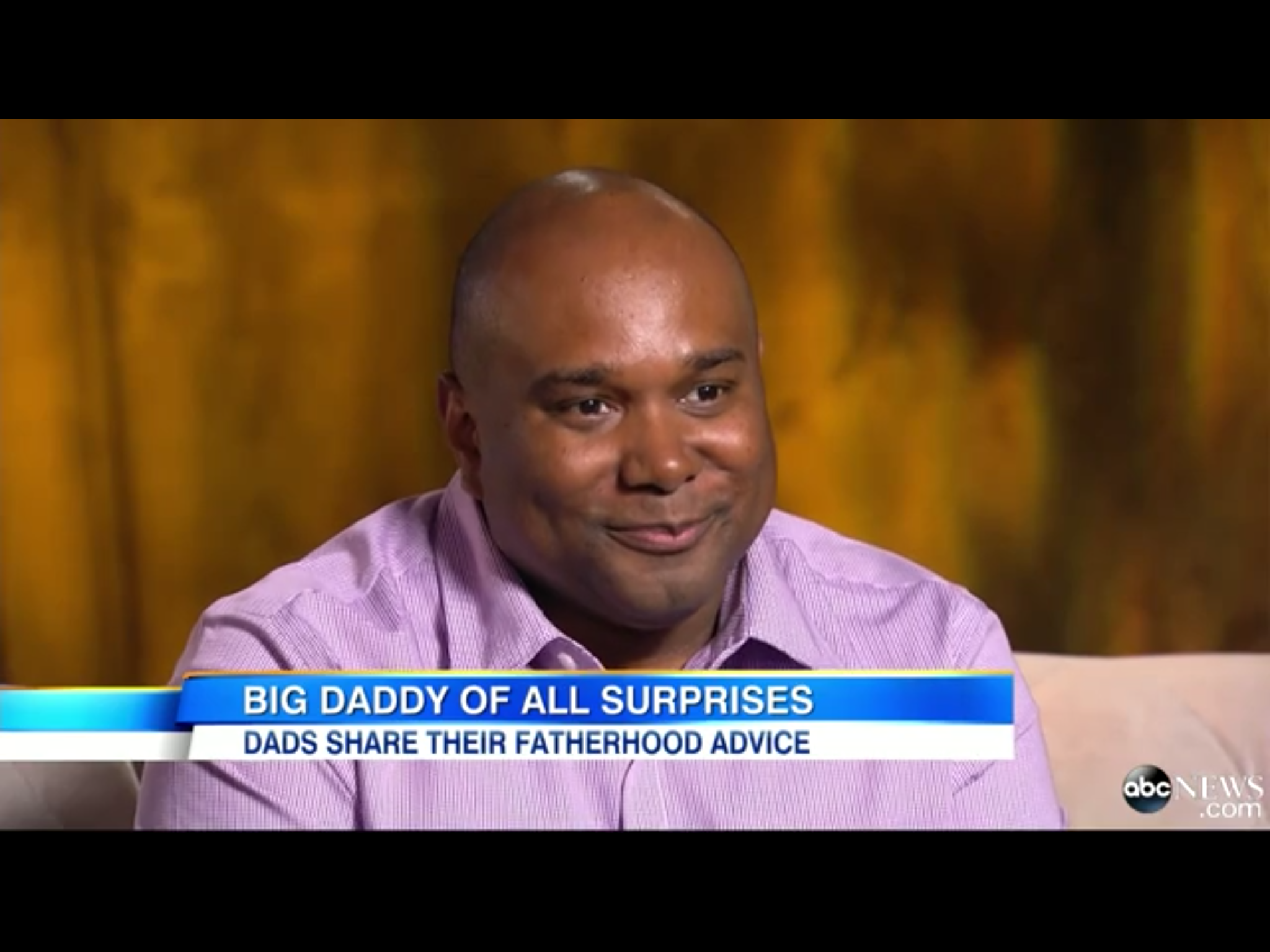 Here is a picture from the interview.