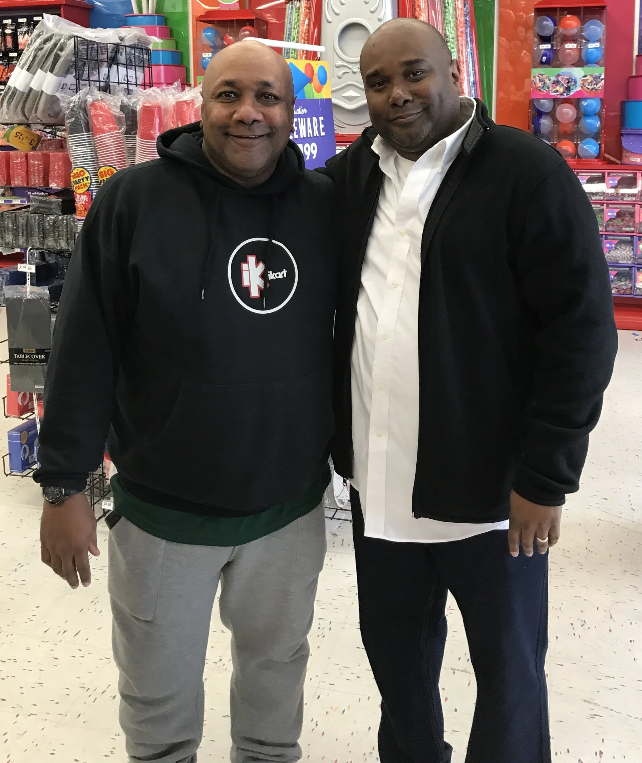 My father and I at a Party City of all places.