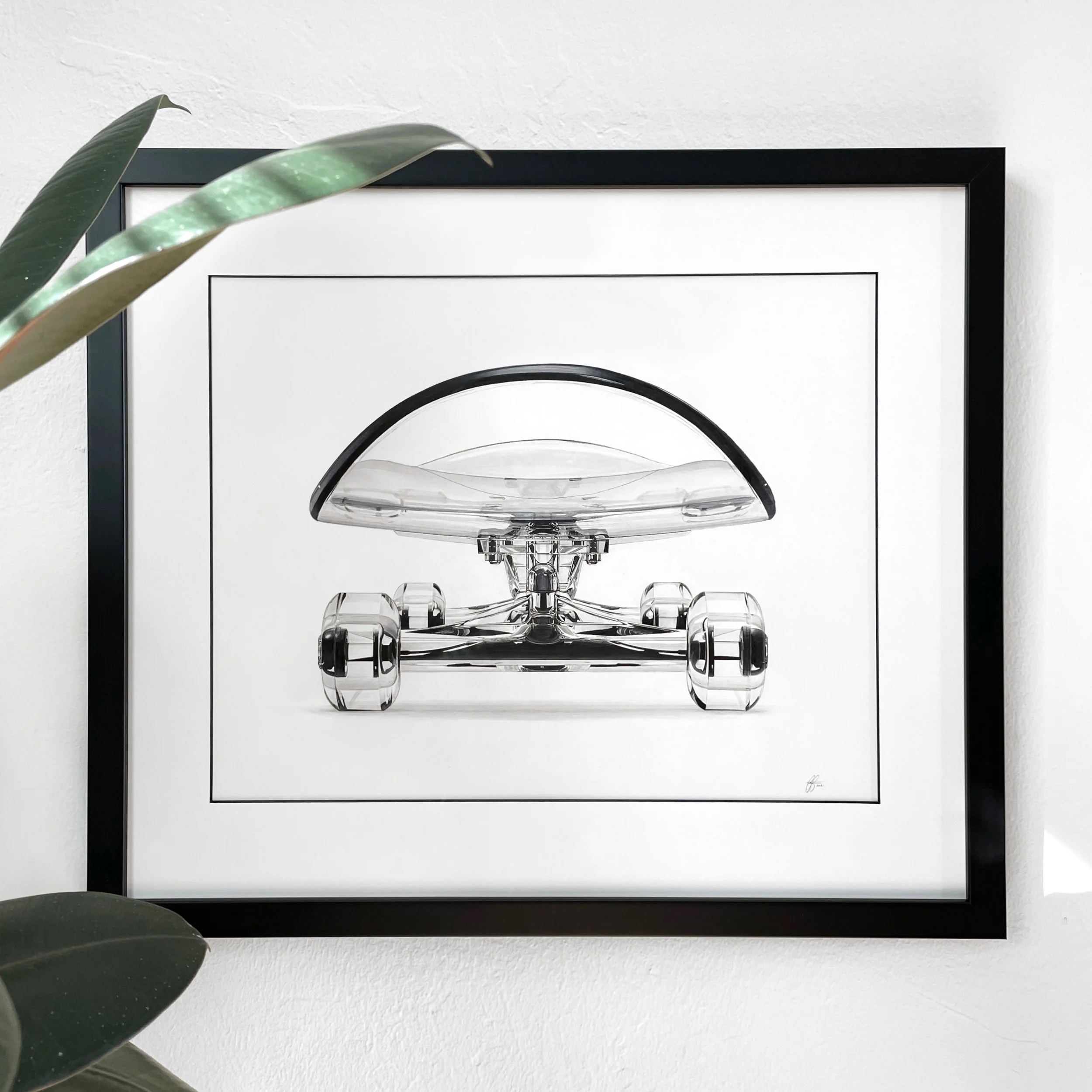 Glass Skateboard Print