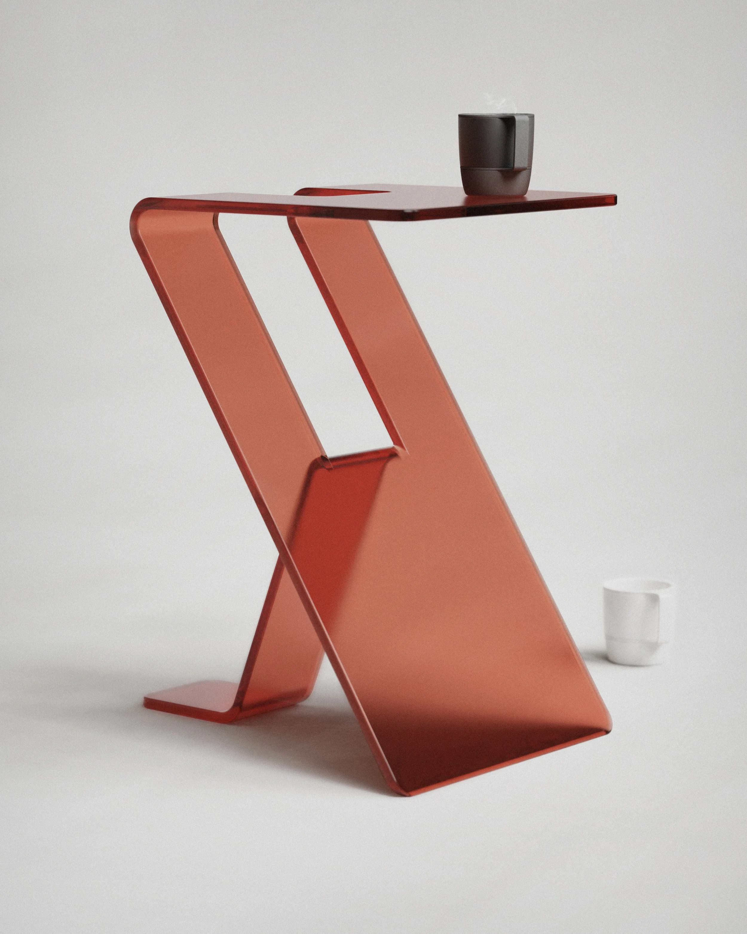 Single Stool Seamless Red Frosted Smooth Ground Two Mugs.jpg