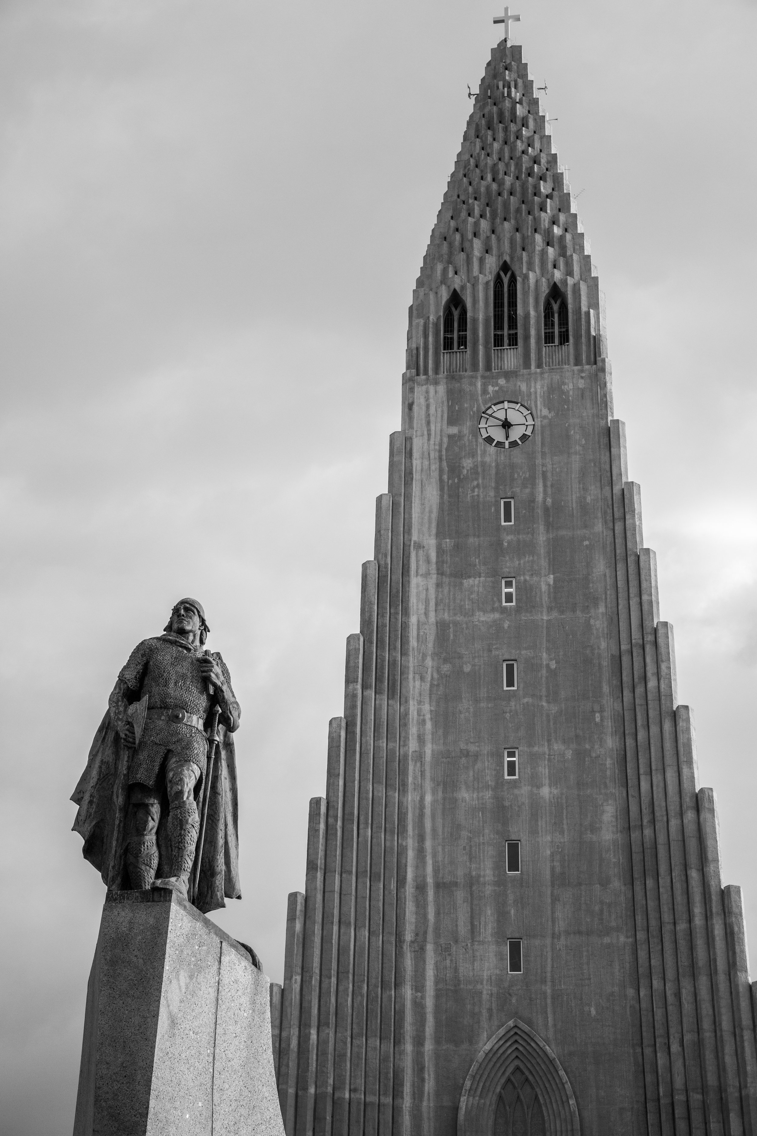 Leif Eriksson's statue outside of Hallgrimskirkja; given as a gift by the United States in 1930 to commemorate the Icelandic Parliament's 1000 year anniversary.