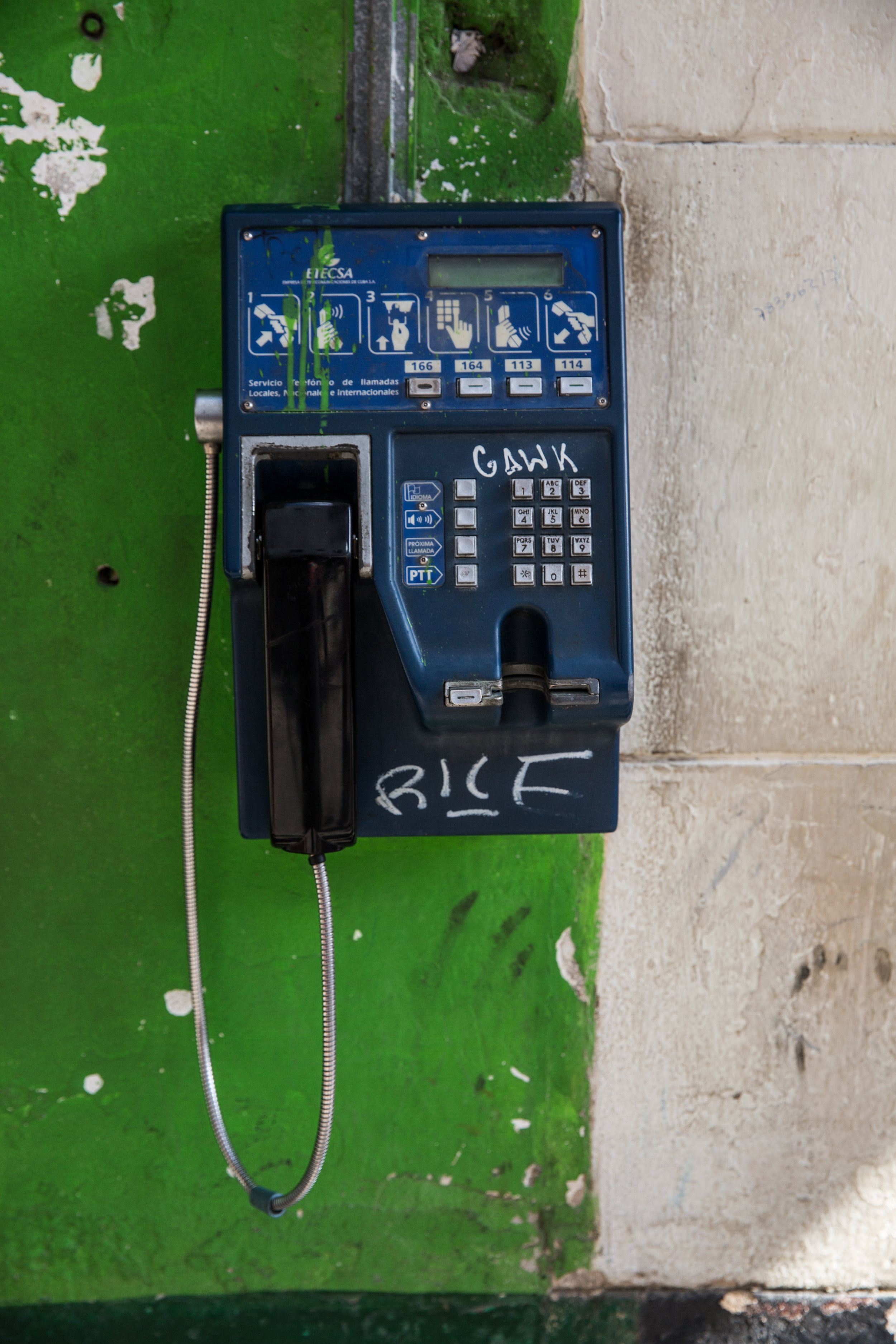 Landlines are abundant in Havana, as cell service is very limited throughout the island.