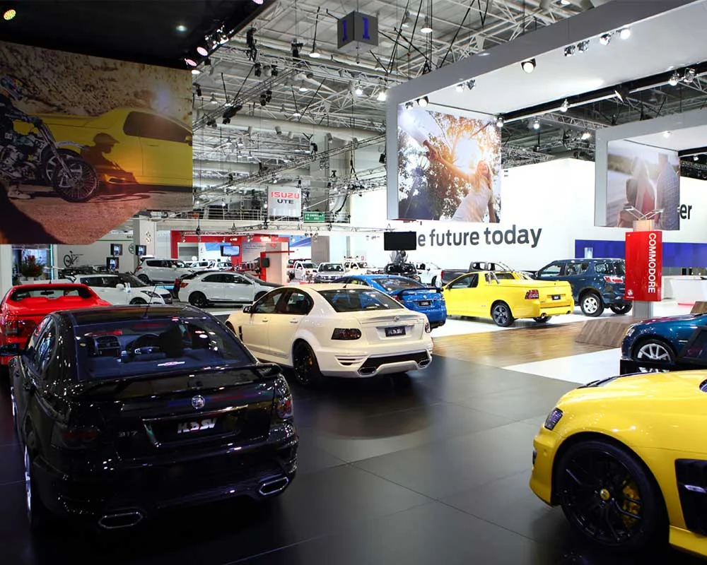 Holden cars on display at showroom at AIMS