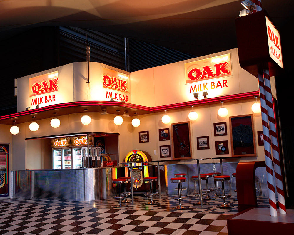 The OAK Milk Bar branded environment