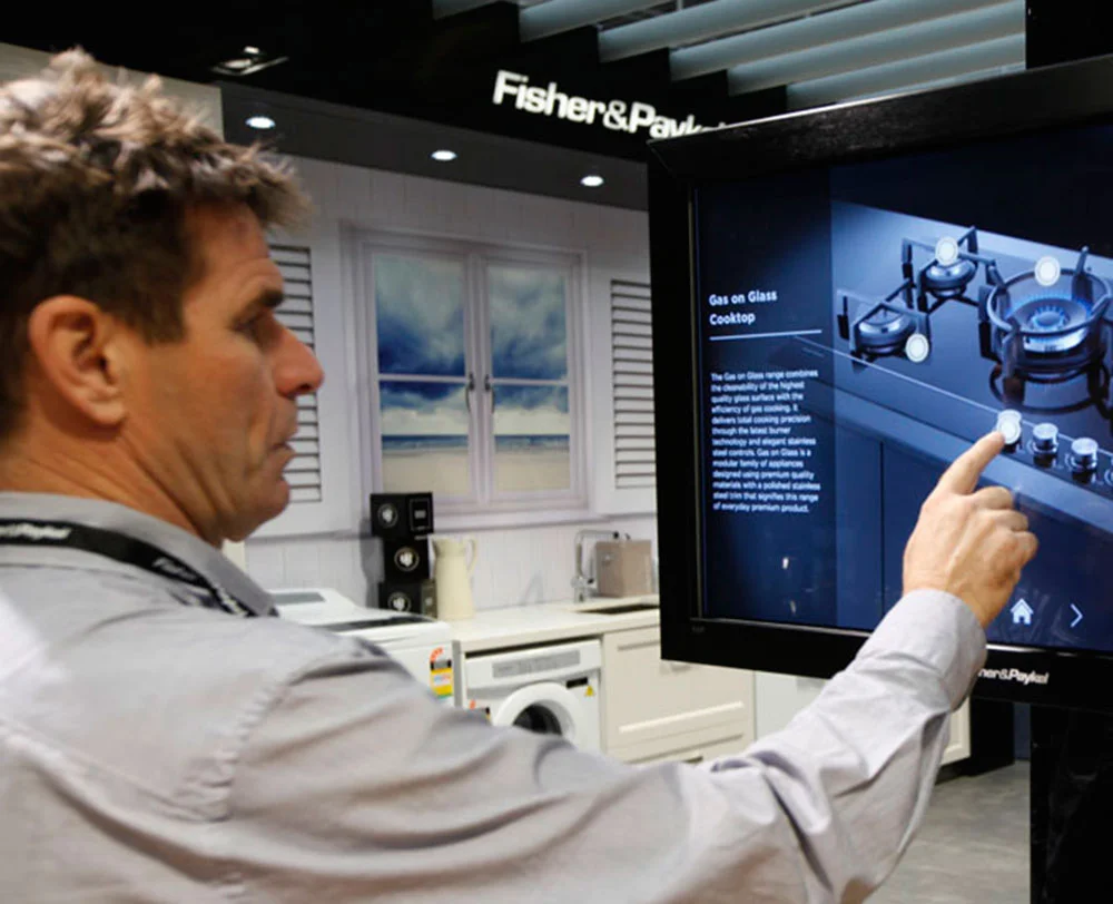 Interactive TV display at the kitchen stand