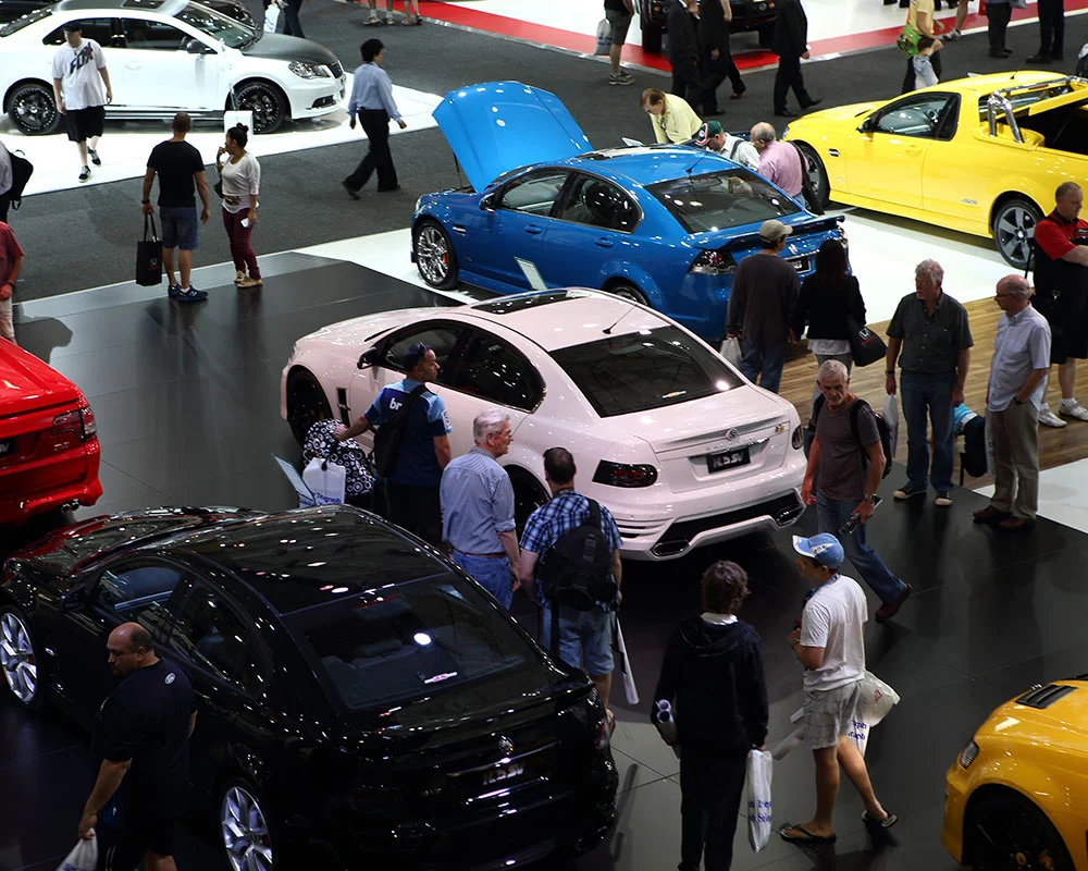 Holden cars on display at AIMS