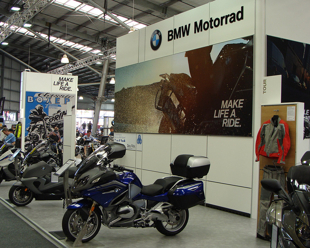 BMW motorbikes in brand space