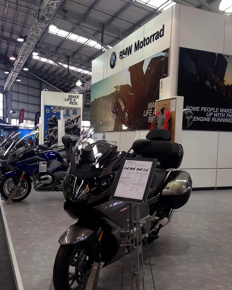 Motorbike in brand space