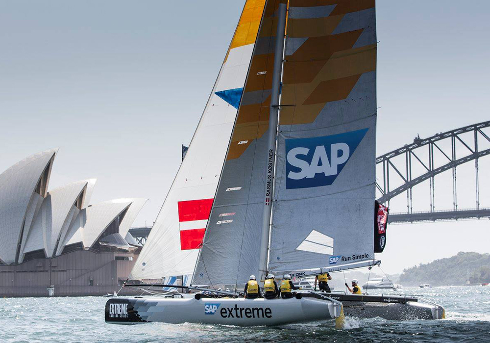 Boat at the Extreme Sailing Series Event