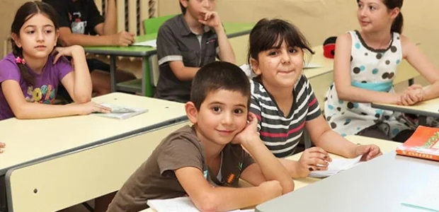 Students at the "Cilicean" school for Syrian Armenians in Yerevan basic school #14 Photo Credit: Siranush Ghazanchyan, Public Radio of Armenia