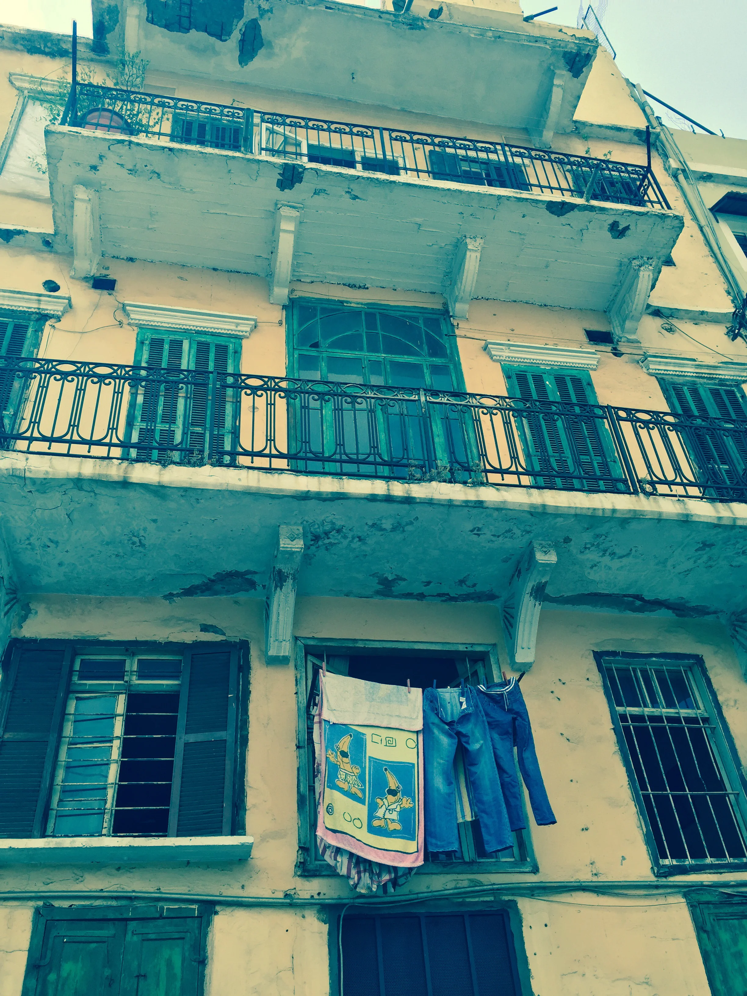 Old apartments converted to house Syrian refugees in the Armenian neighborhood of Hadjen