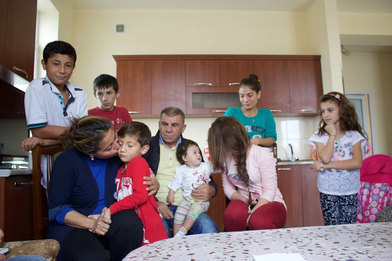 Ilona will her extended family in their new home in Yerevan