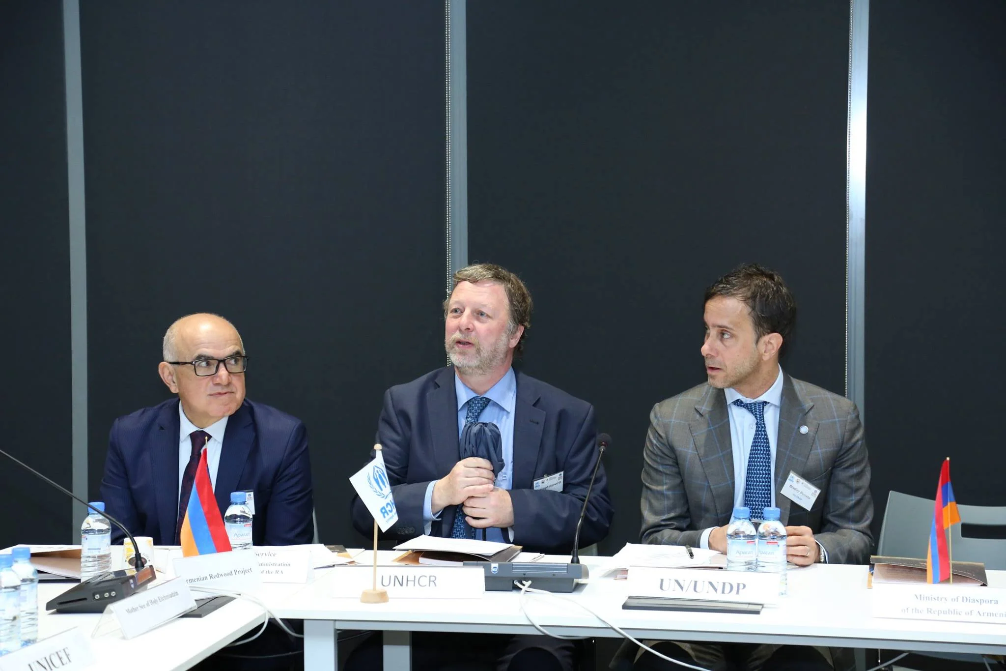Christoph Bierwirth (UNHCR) and Bradley Busetto (UN Resident Coordinator). Photo credit AGBU Armenia