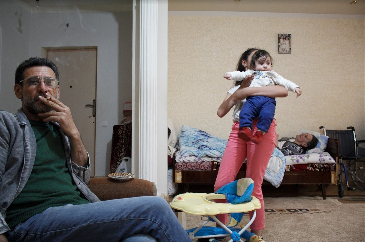 Multi generational Syrian refugee family in Gumri, Armenia Photo credit: James Aram Elliot on assignment for the Armenia Redwood Project, 2017