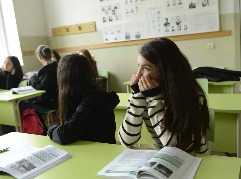 Many Syrian refugees like Vartoug ( airlifted from the embattled town of Kobani Syria with her extended family by the ARP) have benefited from Armenia's multifaceted assistance to refugees, including education. Photo credit: Zaven Khatchikyan on assignment for the ARP