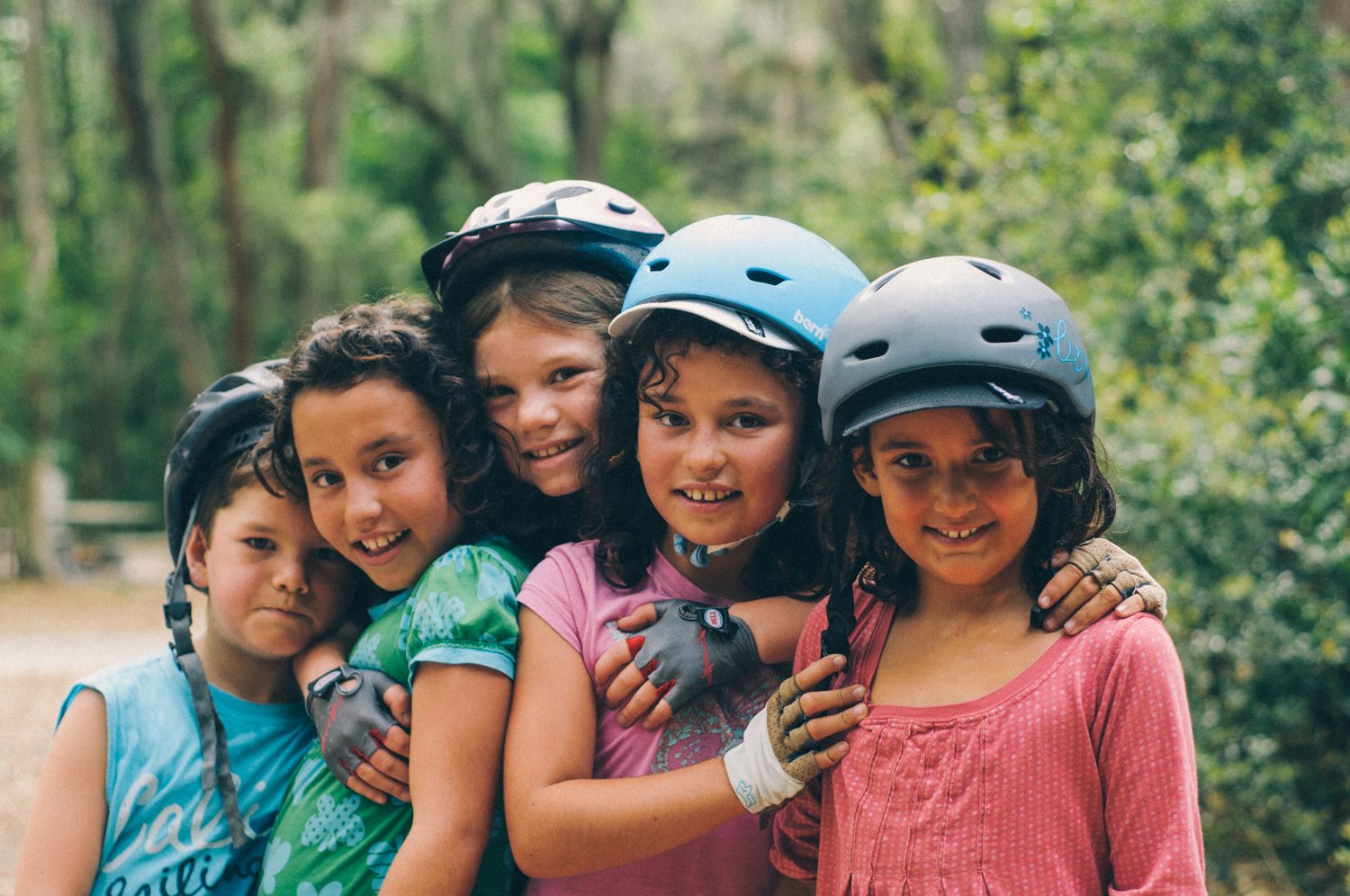 Tired after a nice mountain bike ride with friends, Jacksonville, Florida