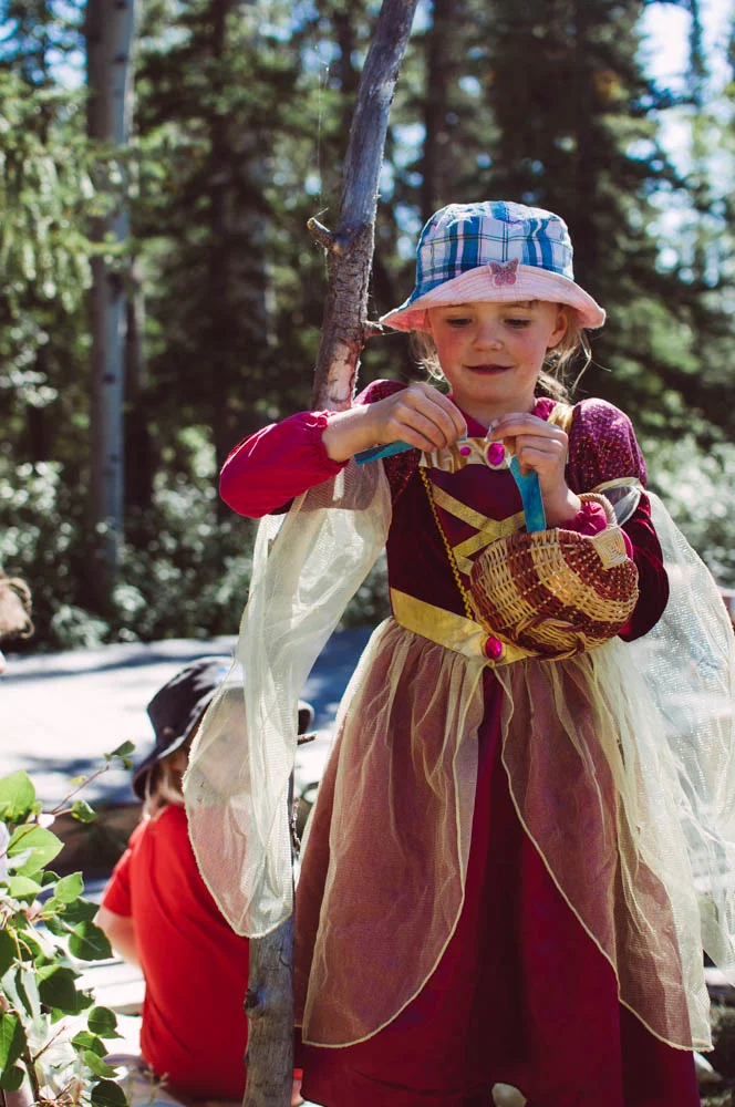 The children prepared a play. Here's the cutest ticket vendor in the Yukon!