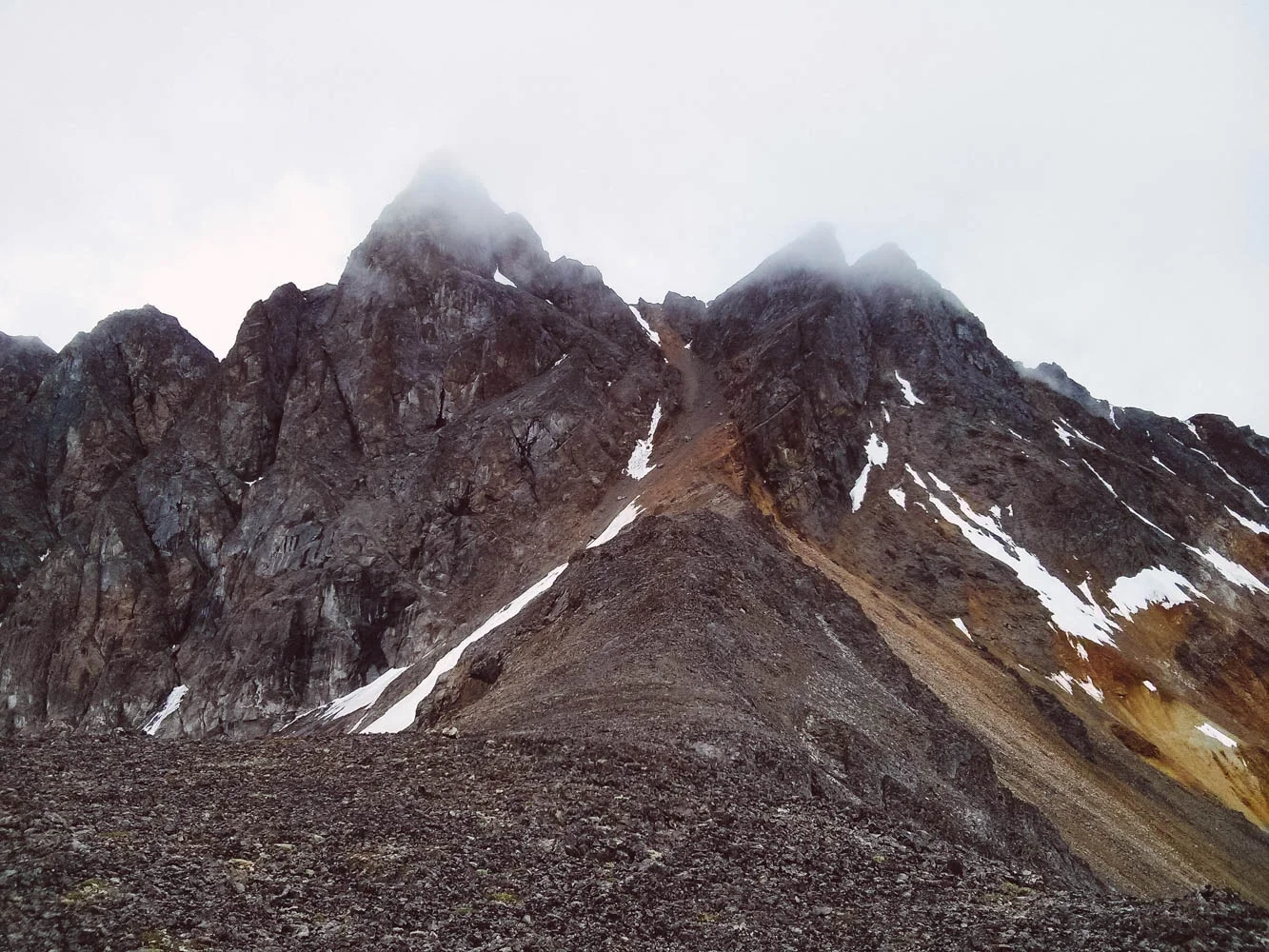 They hiked up that saddle, straight up to the top.