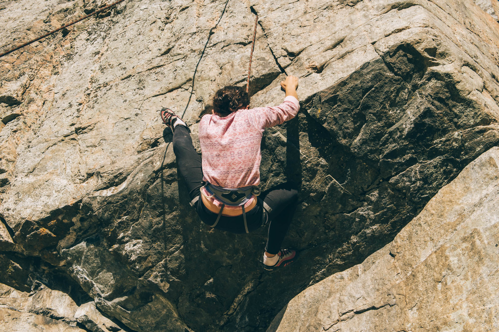 Mara working on her first 5.10a!