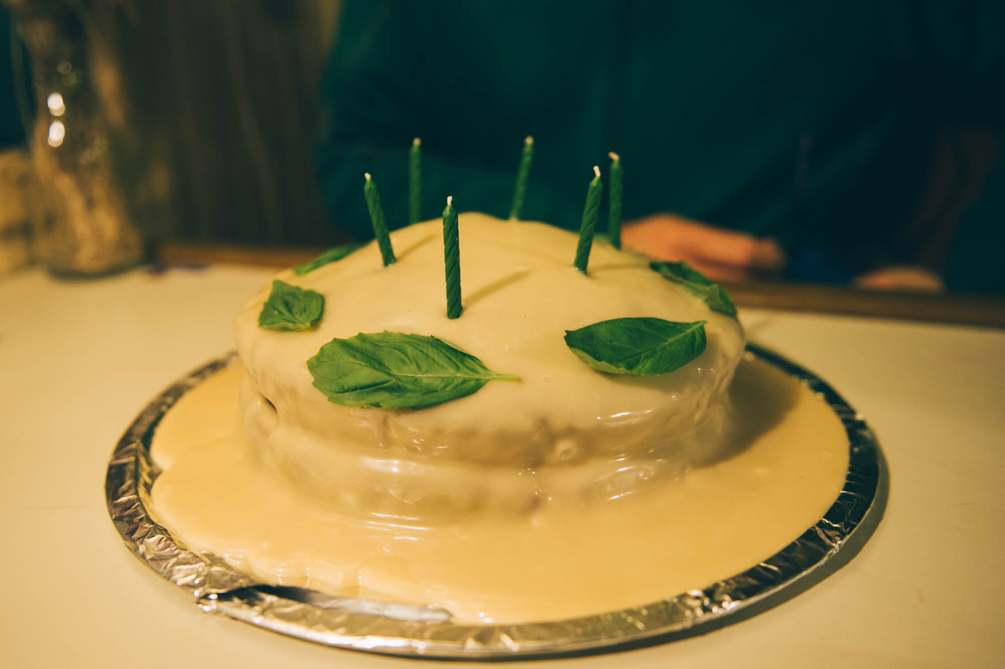Celebrating The Man 38th year on earth with our delicious chocolate-espresso cake with basil buttercream frosting.