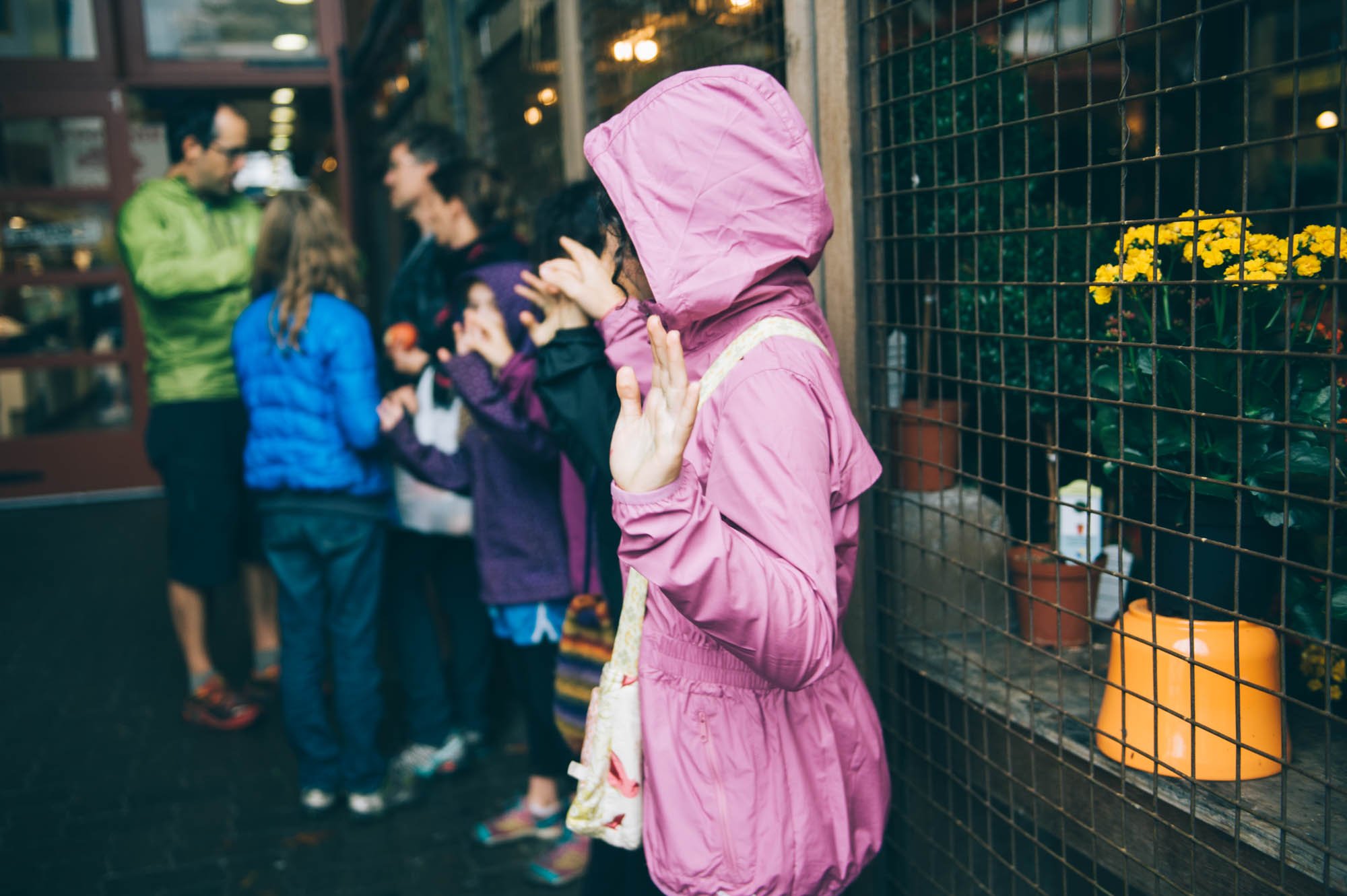 Dancing in the rain.