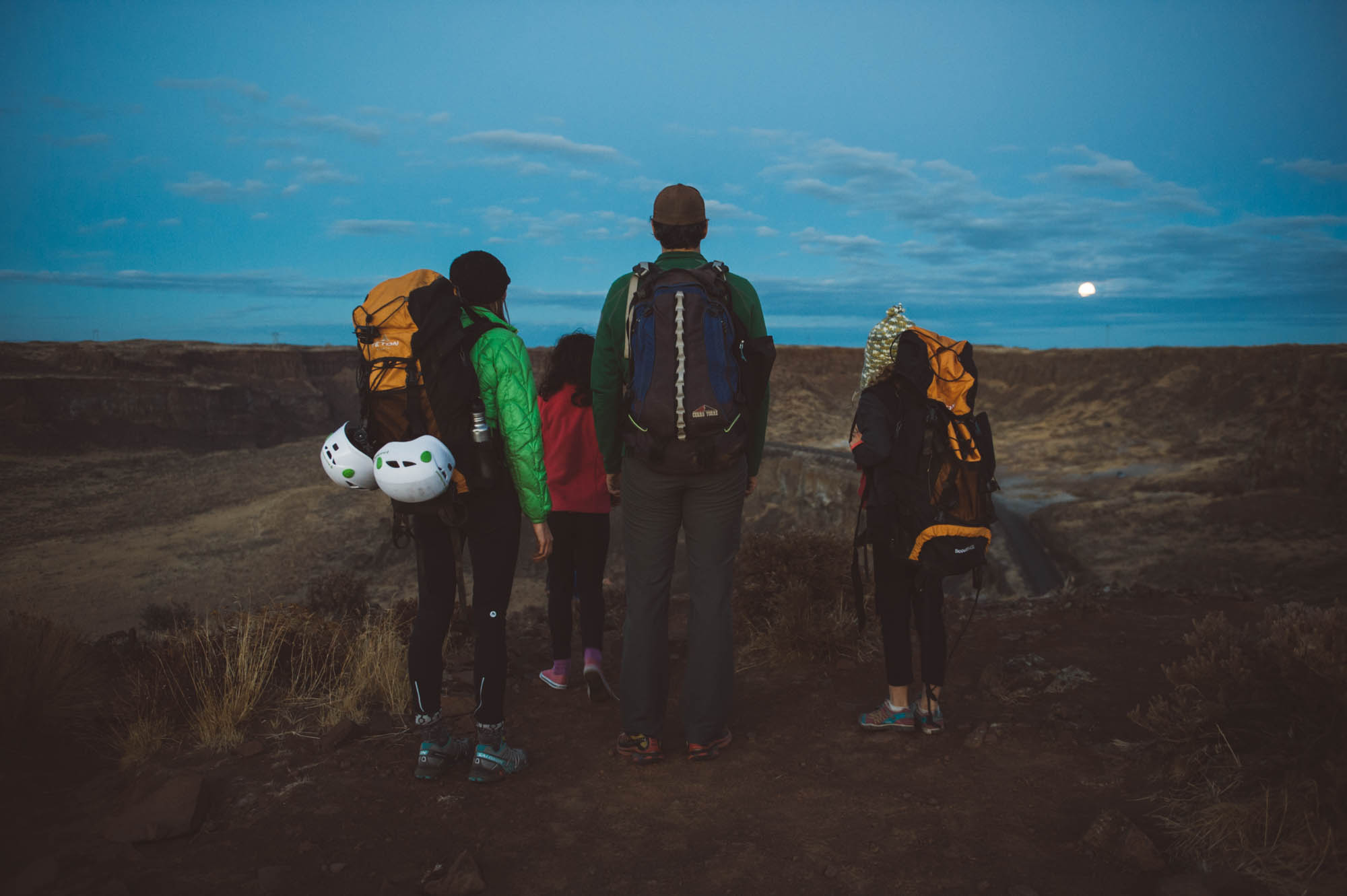 On the hike back, as we rounded a corner, we all stopped in our tracks, mesmerized by the big glowing rising moon (which is much smaller on the picture that it was in reality).