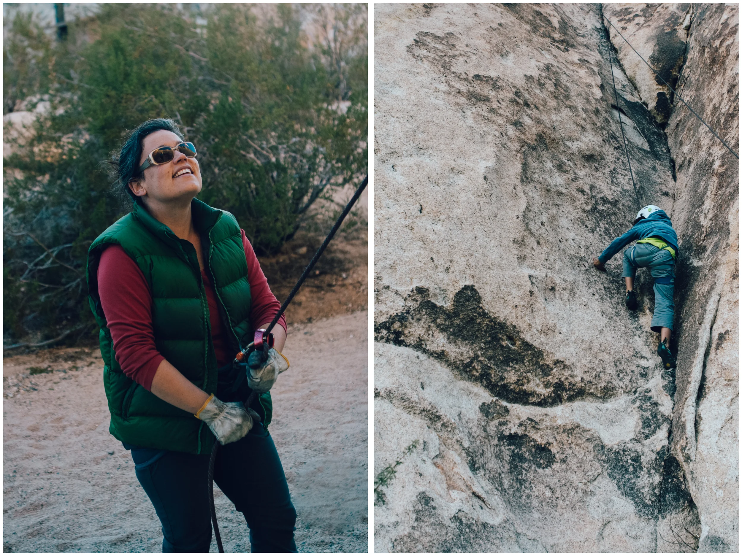 Belaying Alex on his first outdoor climb! It's an honour to introduce friends and family to a sport we love so much (photos by Isabelle Lauzon).