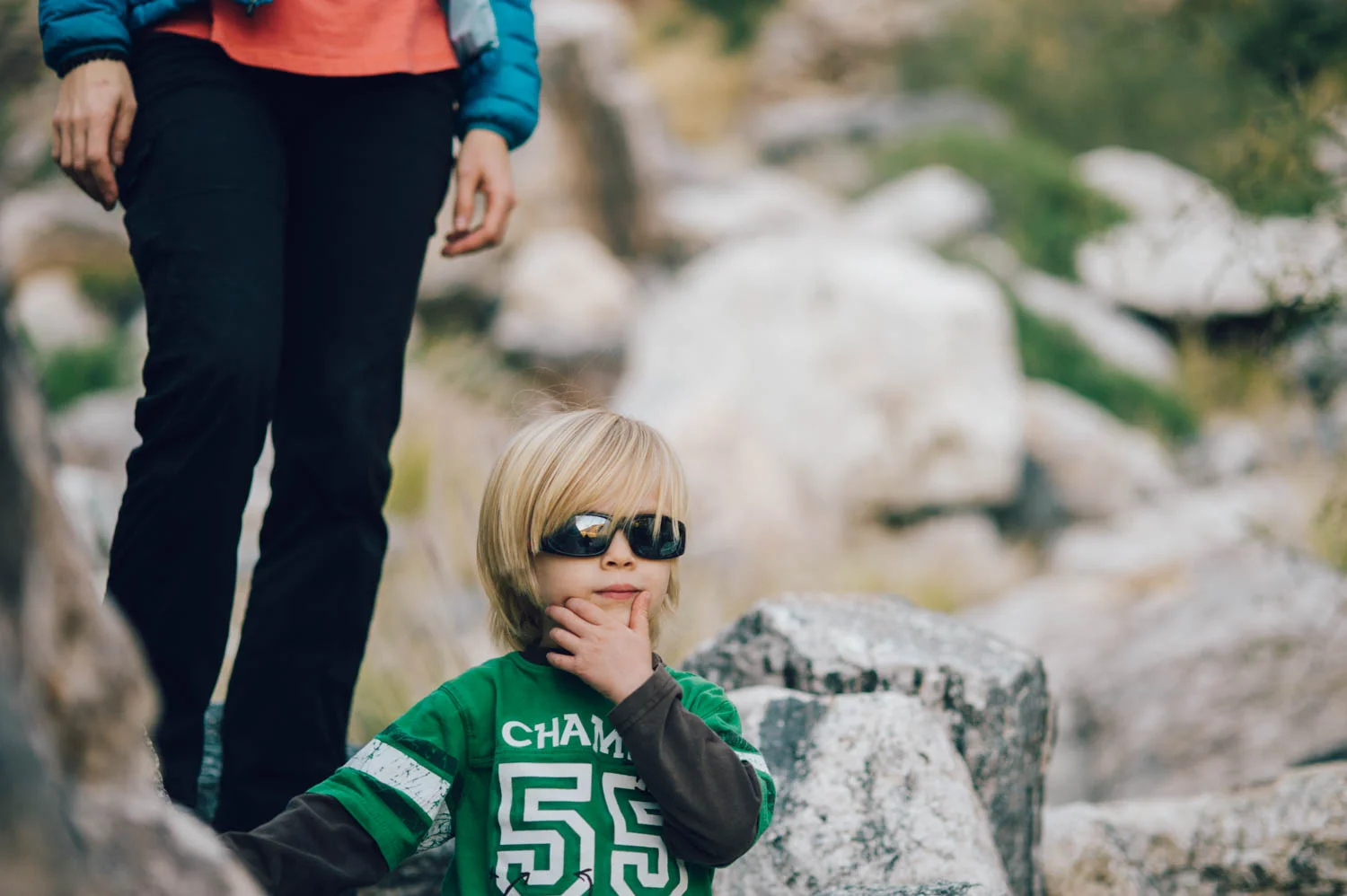Little bro was quite happy to rock hop around the boulder