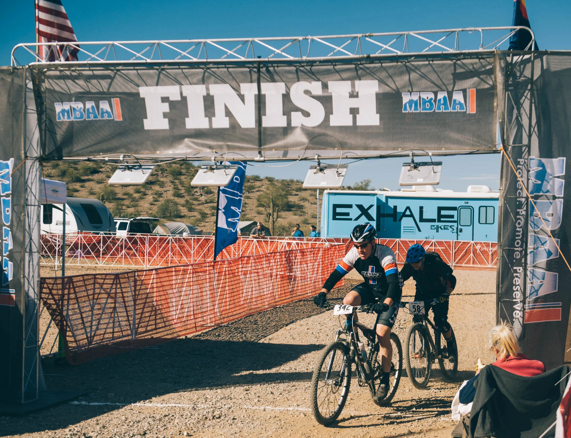 Jason at the Finish! 1st place in the Rock Crushers! 