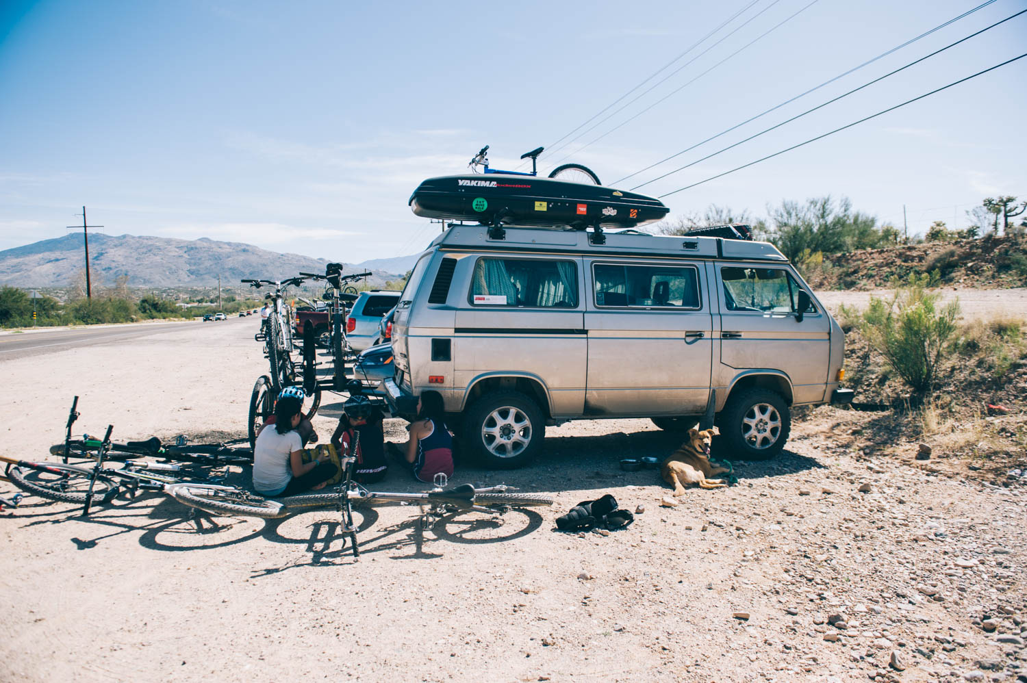 Not much shade in the desert. The Westy shade will do!