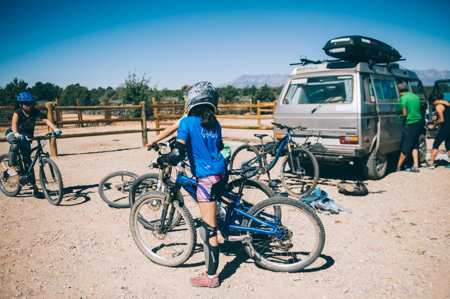 Getting ready to ride Gooseberry Mesa