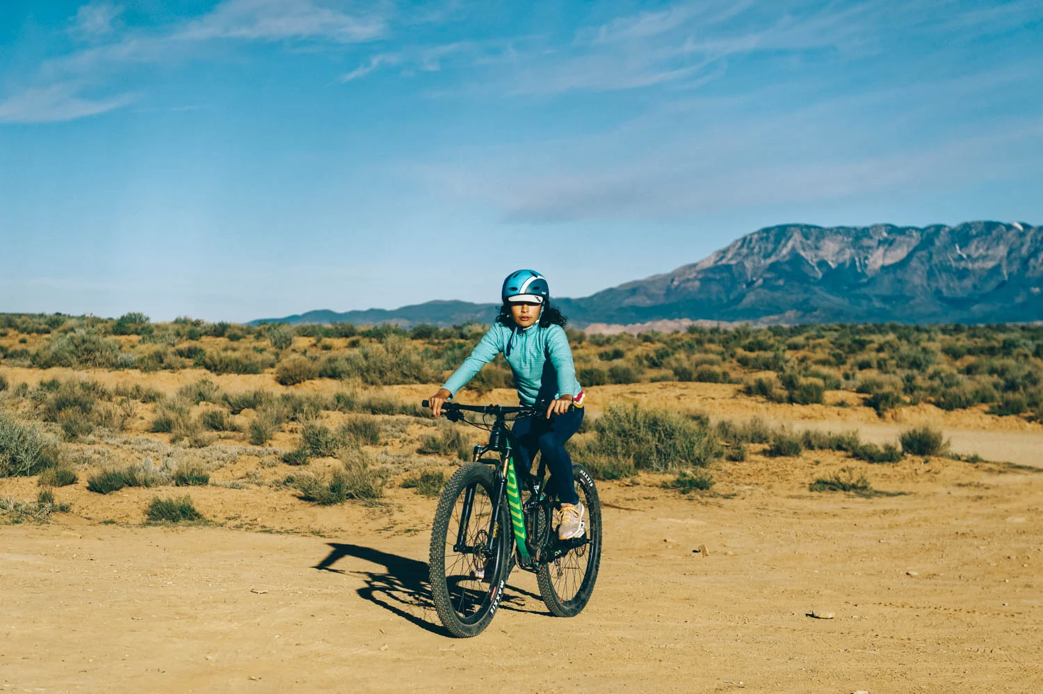 Mara riding the Niner RKT 9 RDO. It was really cool that the girls (and really, all the kids!) could try the bikes I was trying since they were the right size for them too. 