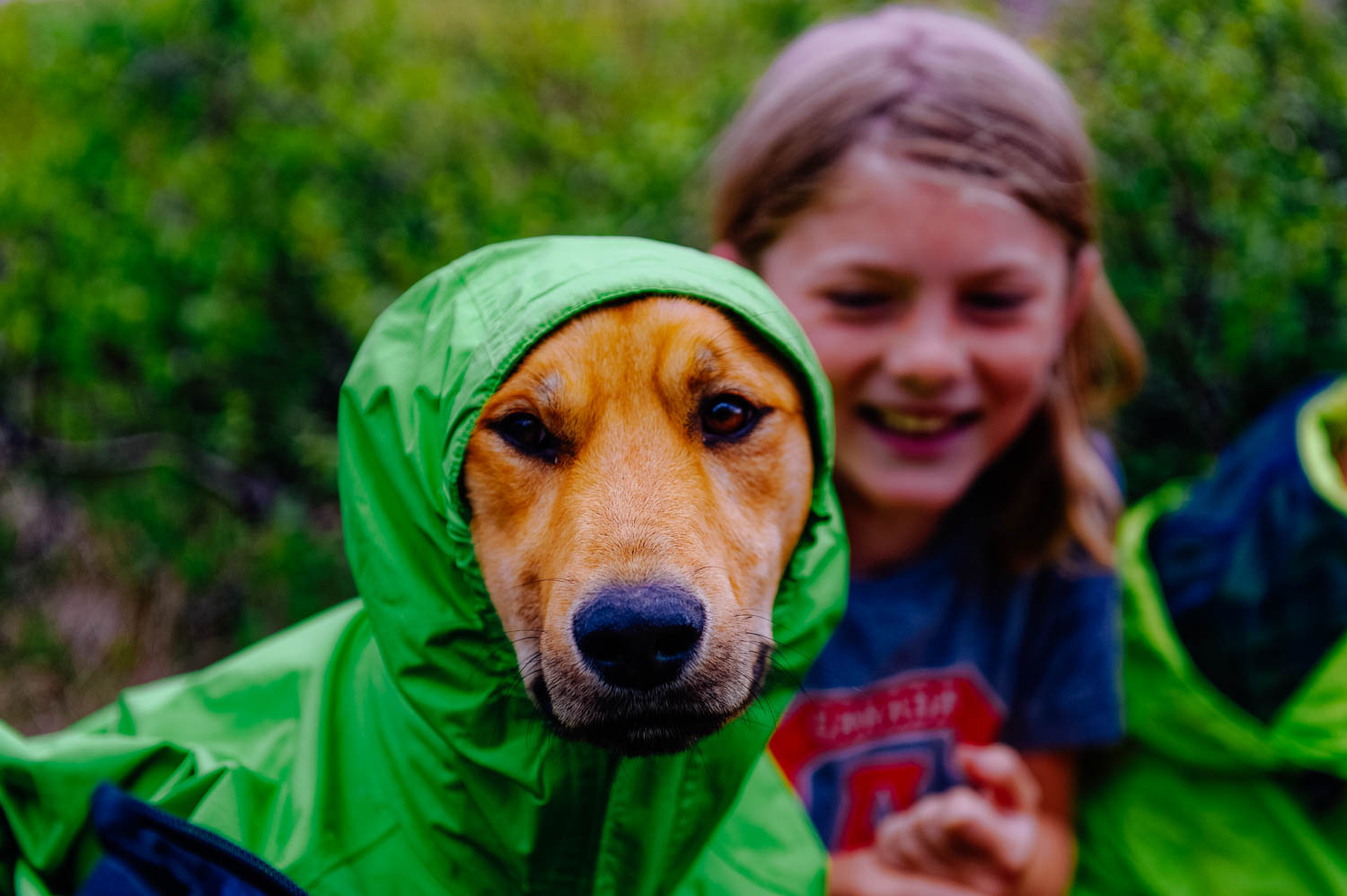It was crazy windy on the ridge and the kids wanted to make sure that Java would stay warm!