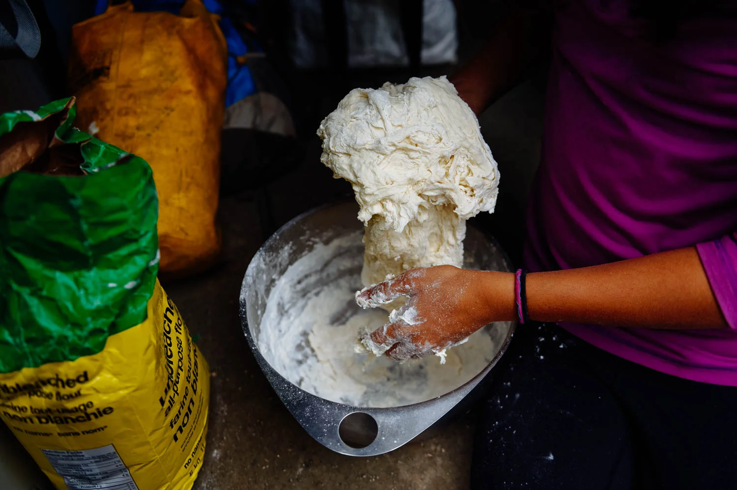 Preparing bannock