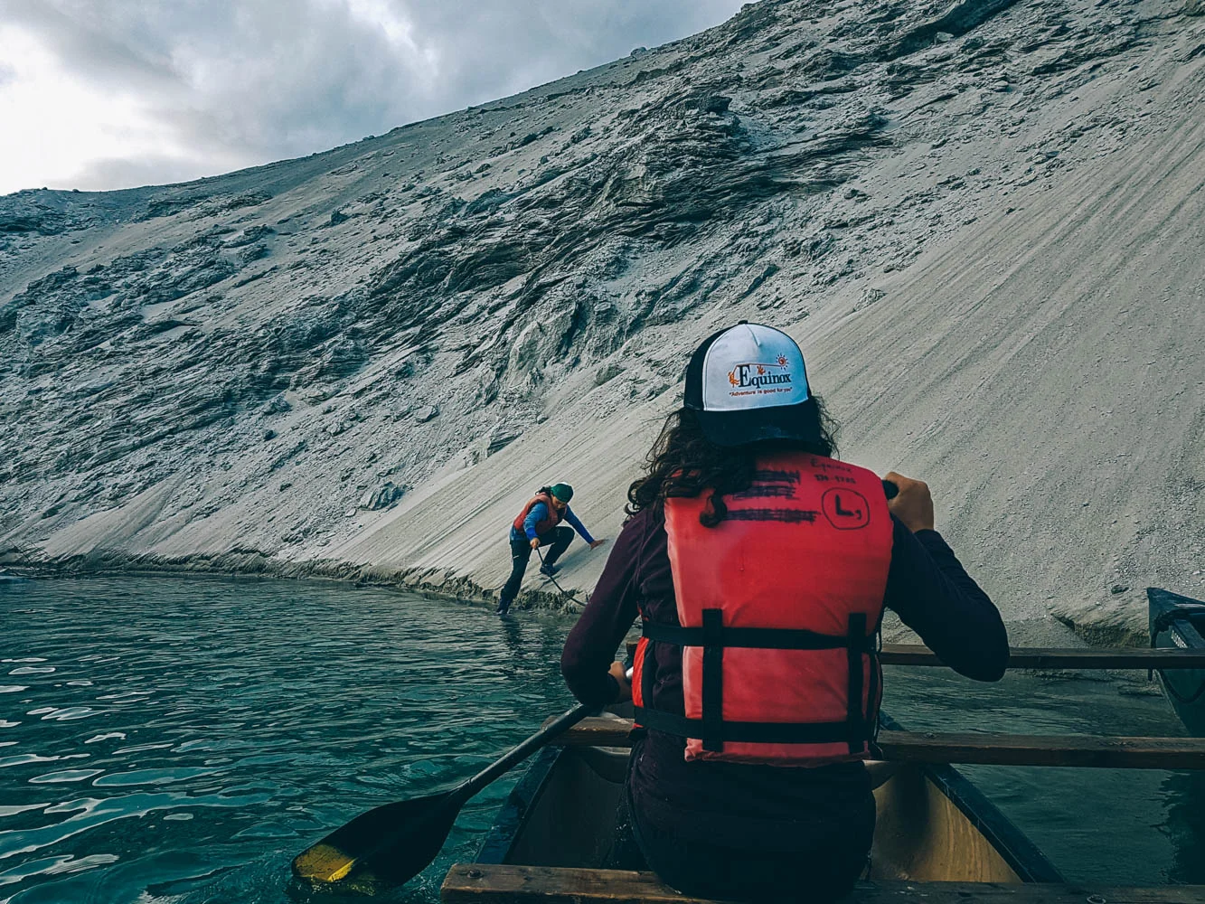 Stopping on a sand bank for a snack.