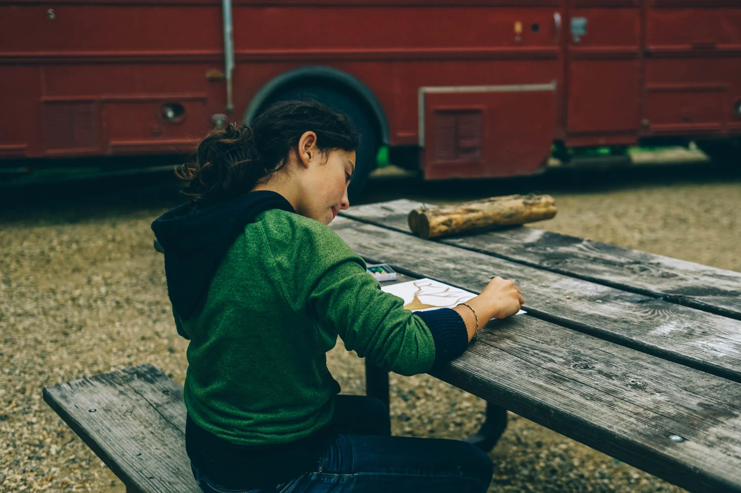 Drawing at Buffalo Pound Provincial Park in Saskatchewan. Believe it or not, we found some great mountain biking single track there! And no, it wasn't flat. At all.
