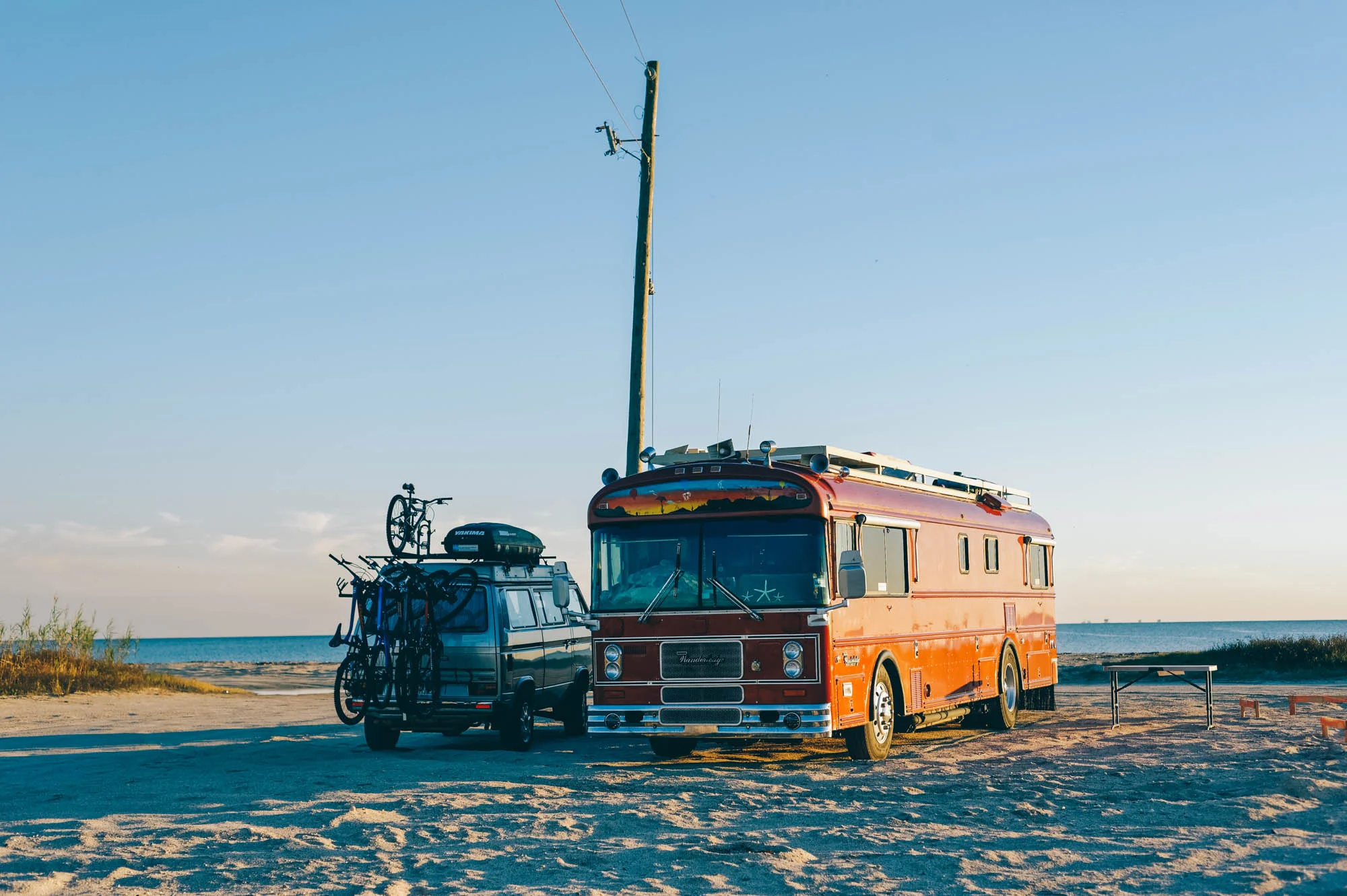 The sun came back the next day. And we had the perfect set up, right on the beach.