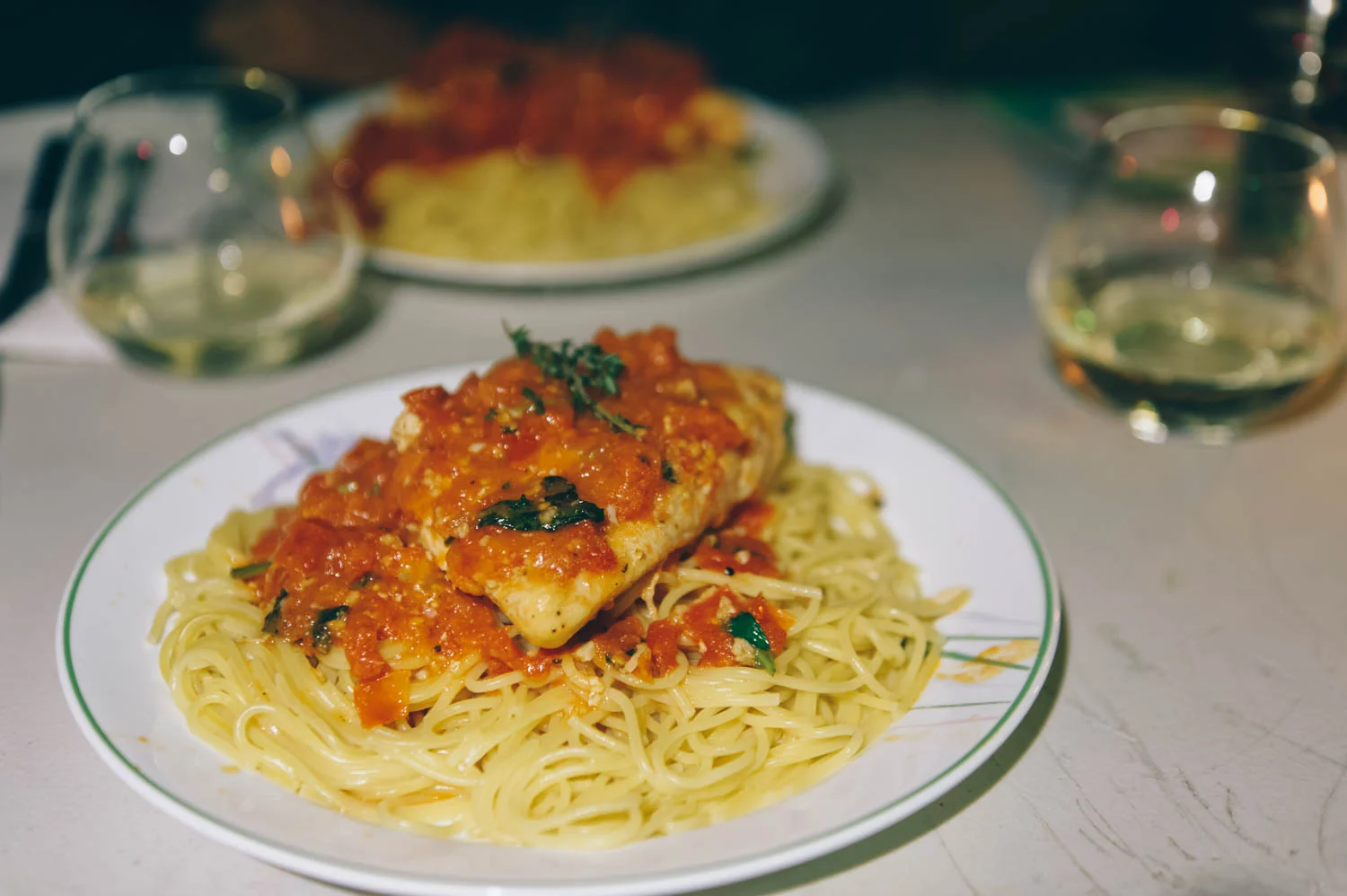 Mara made a Garlic Basil Chicken with Tomato Butter Sauce. It was delicious.